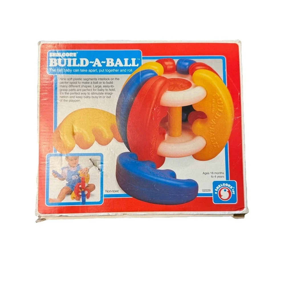 Vintage Toys Build-A-Ball Baby Colorful Infant Toy - With Box -‎ Complete